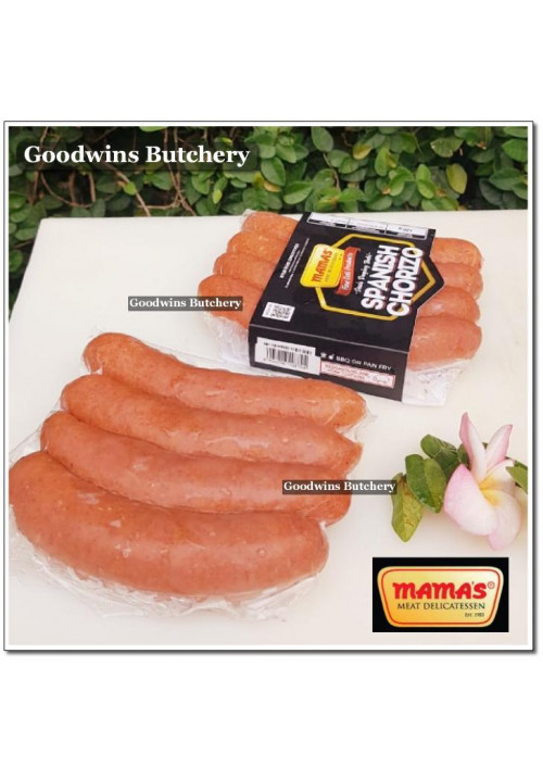 Pork Bali Mama's Soejasch frozen sausage SPANISH CHORIZO SAUSAGES natural casing 13cm 5" 4pcs 320g